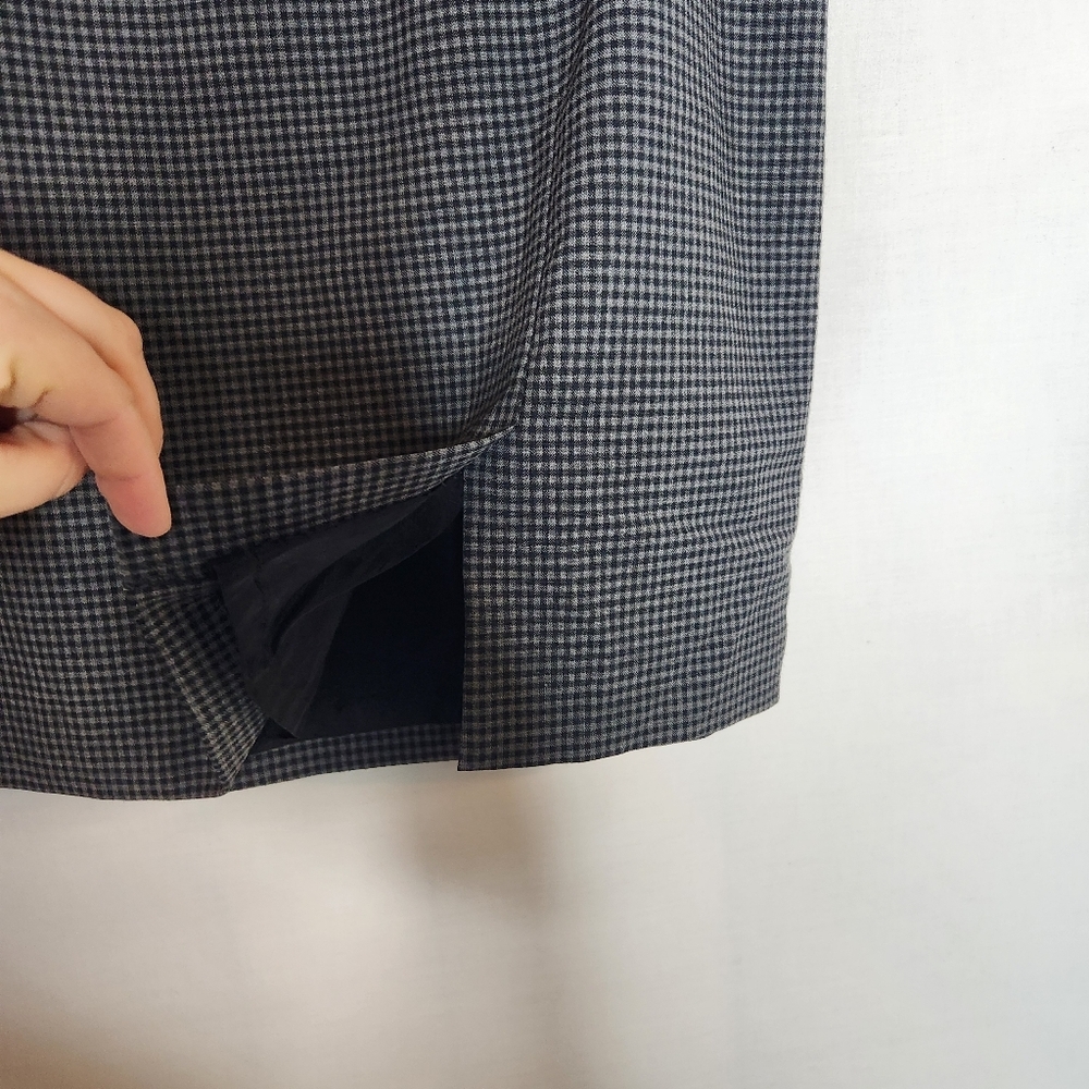 Amanda Smith Petite Black/Gray Check Knee Length Skirt Business Skirt Size 14P - Picture 3 of 8